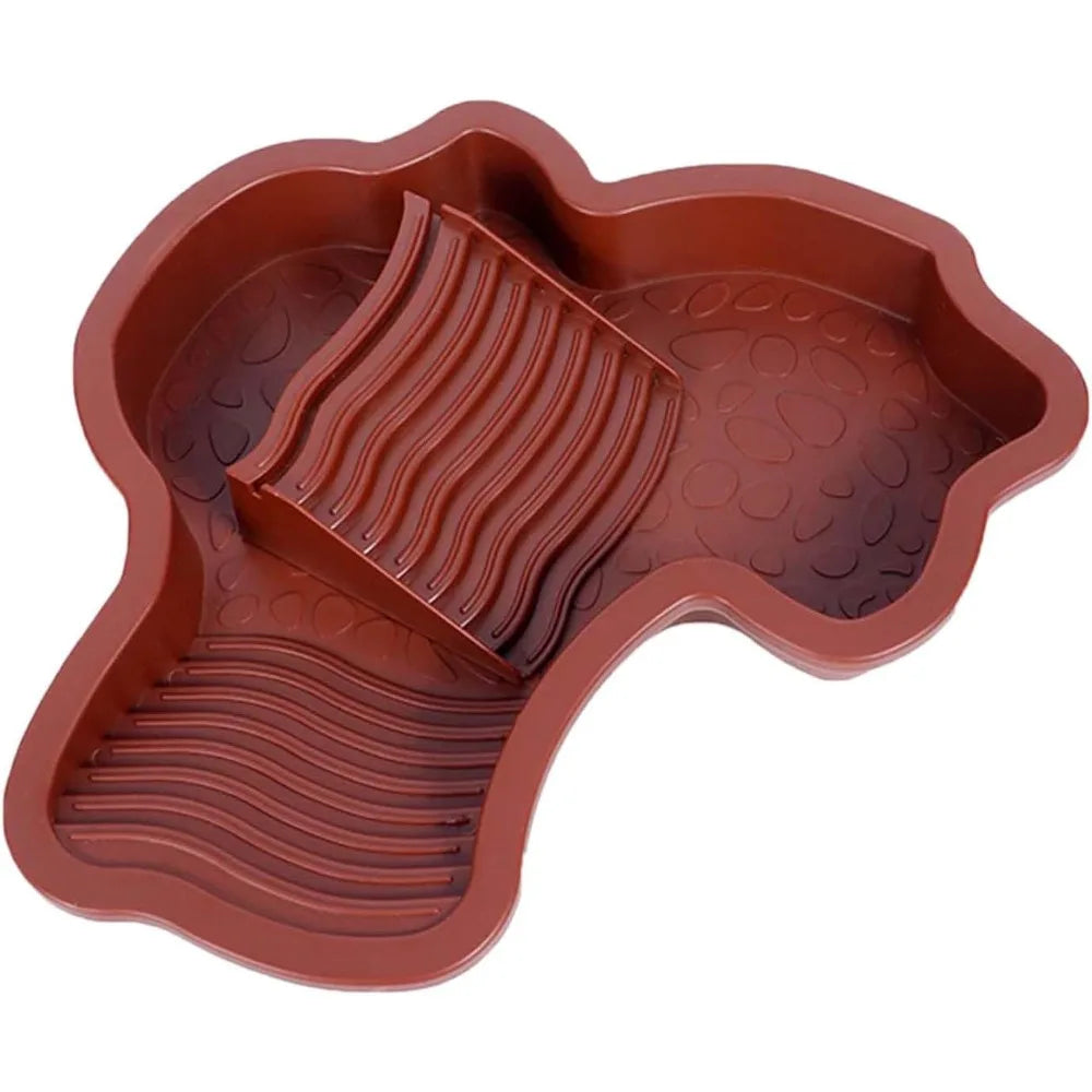 Reptile Bathing Pool Reptile Feeding Dish Water Bowl with Ramp Aquarium Ornament for Snake, Turtle, Bearded Dragon, Lizard Bath