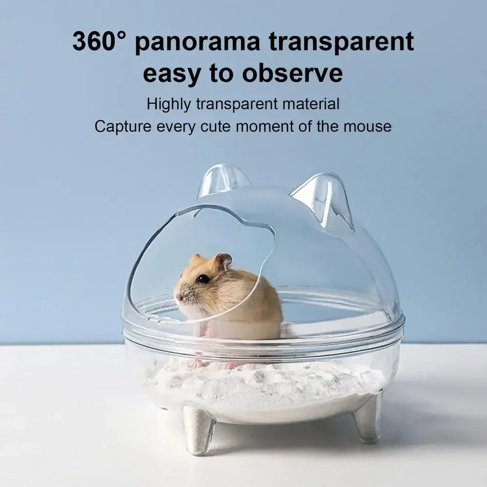 Hamster Toilet Chinchilla Bath House Golden Bear Bathroom Fully Transparent Field Of View Anti-spill for Gerbil Other Small Hams