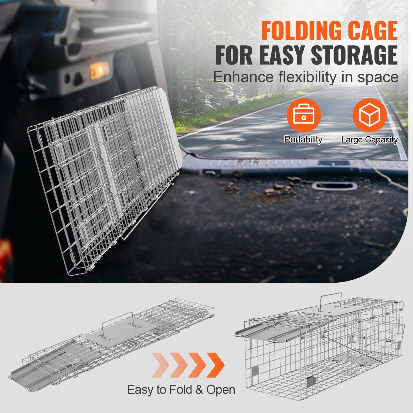 SucceBuy Live Animal Cage Trap for Stray Cats Rabbits and Rodents