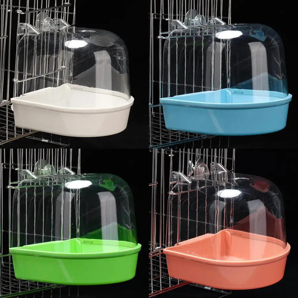 Hanging Bird Bath Cube Parrots Bathtub Bath Shower Box Cage Accessory For Little Bird Canary Budgerigar Cockatiel Lovebird