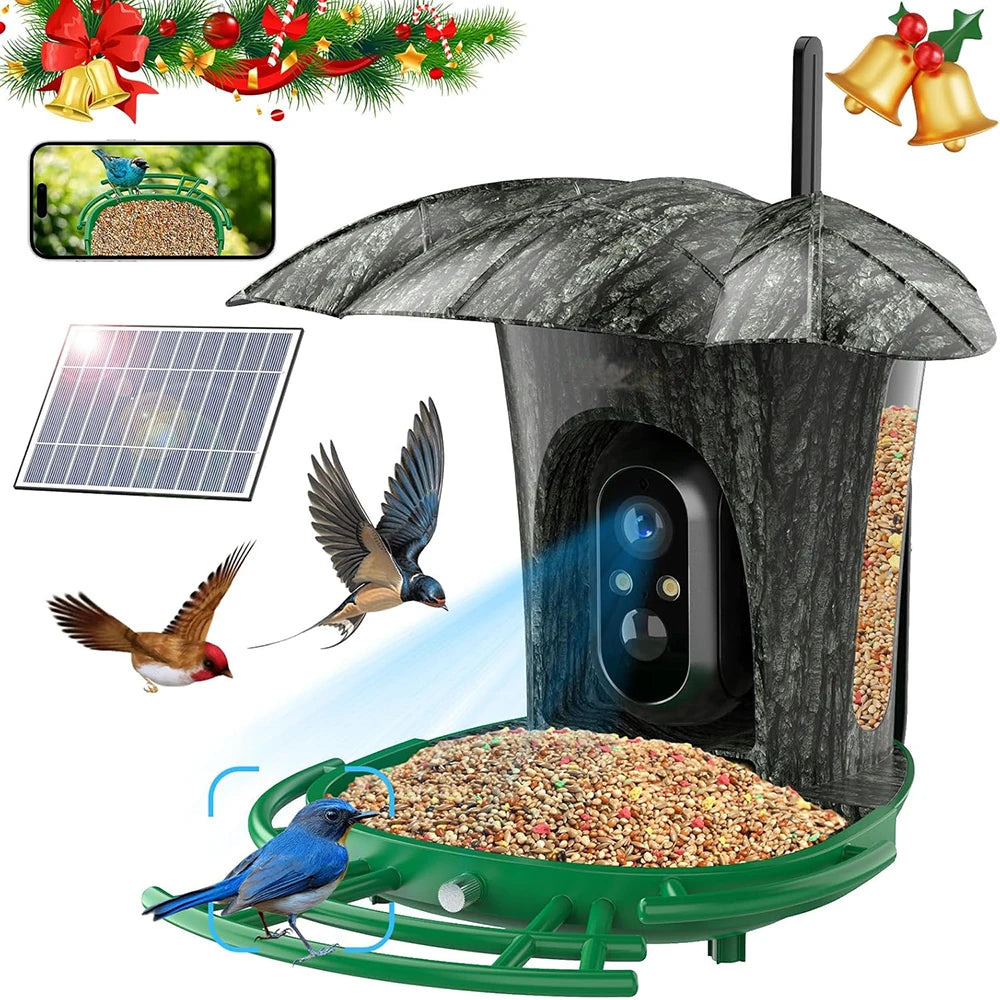 Smart Bird Feeder Camera Outdoor with 1080P HD AI Wildlife Identification