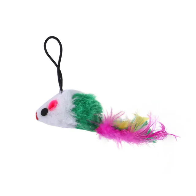 Funny Cat Toys Double Headed Suction Cup Cat Teaser Stick Removable Handheld Cat Interactive Toy Mouse Feather Bell Pet Supplies