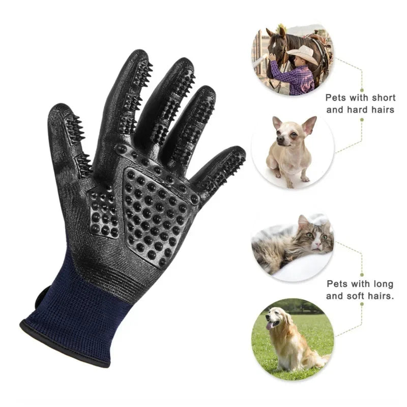 Pet Bath Gloves for Grooming Massage and Hair Removal Non-Slip Rubber Design