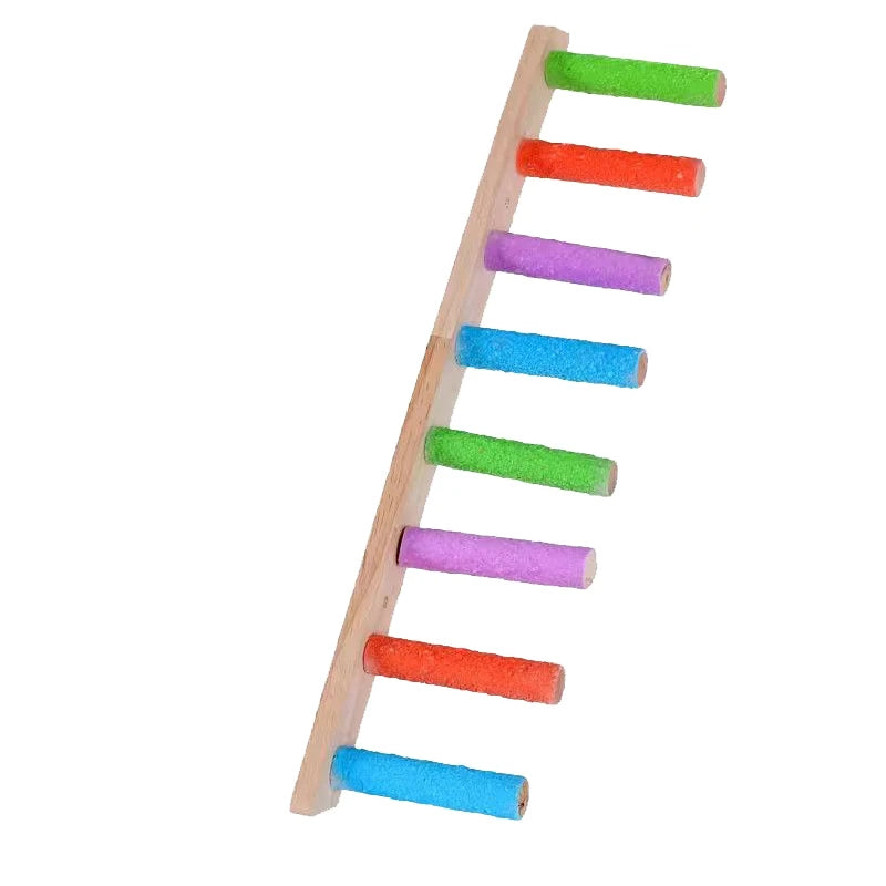 Wooden Bird Climbing Ladder Toy for Parrots 4/6/8 Steps Interactive Fun