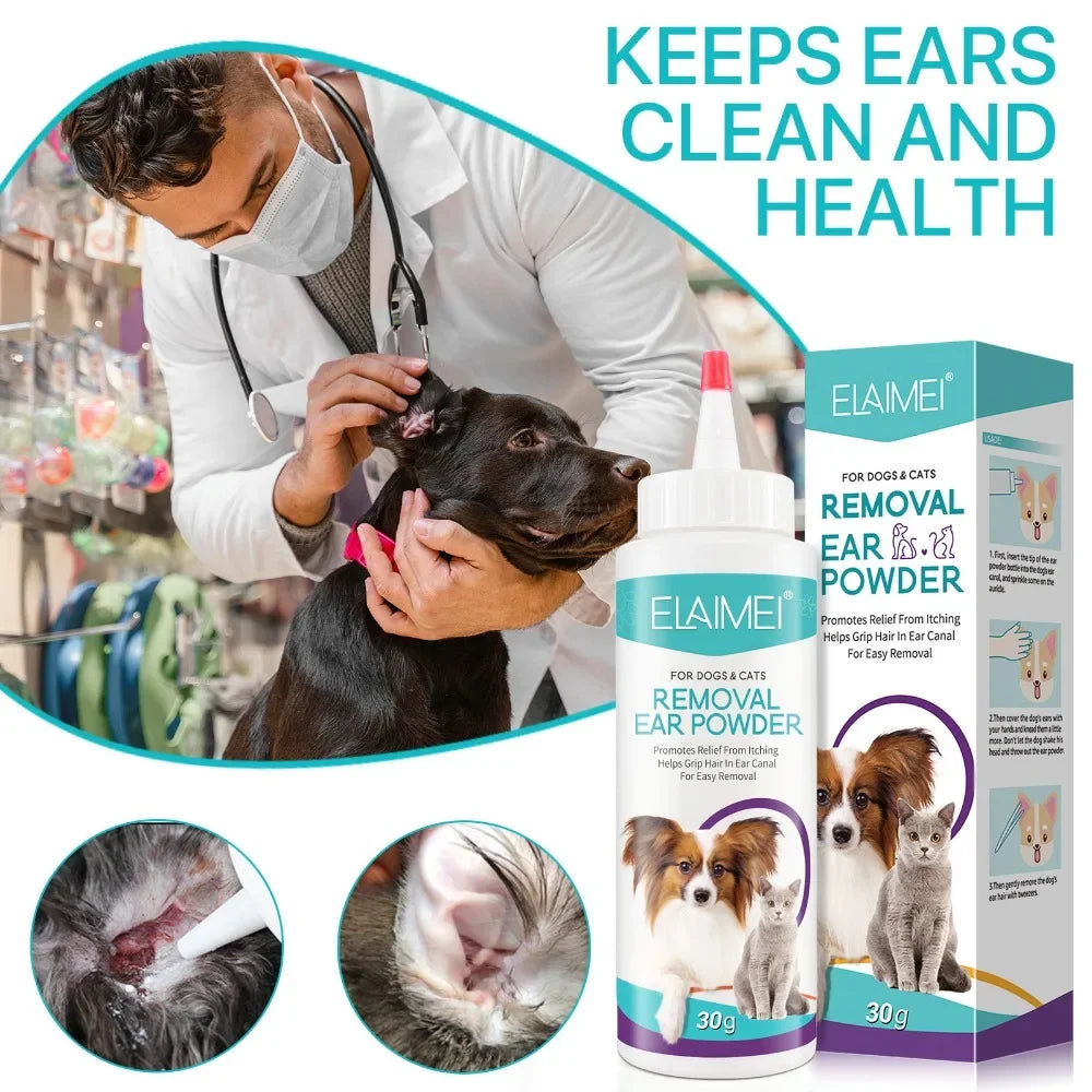 Pet Ear Powder For Dogs Ear Hair Removal And Cleaning 30g