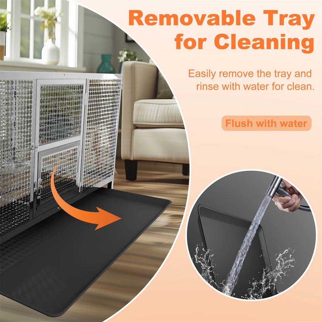Heavy Duty Stainless Steel Chicken Coop and Dog Cage with Waterproof Cover
