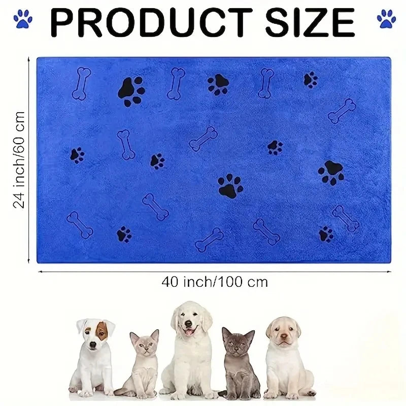 2pcs Soft Microfiber Dog Towels Quick Dry Absorbent Bath and Grooming Towels