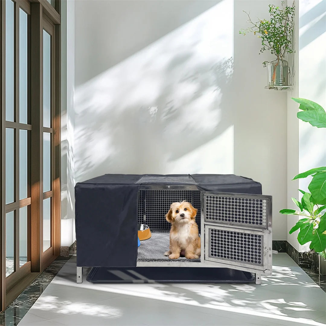 Heavy Duty Stainless Steel Chicken Coop and Dog Cage with Waterproof Cover