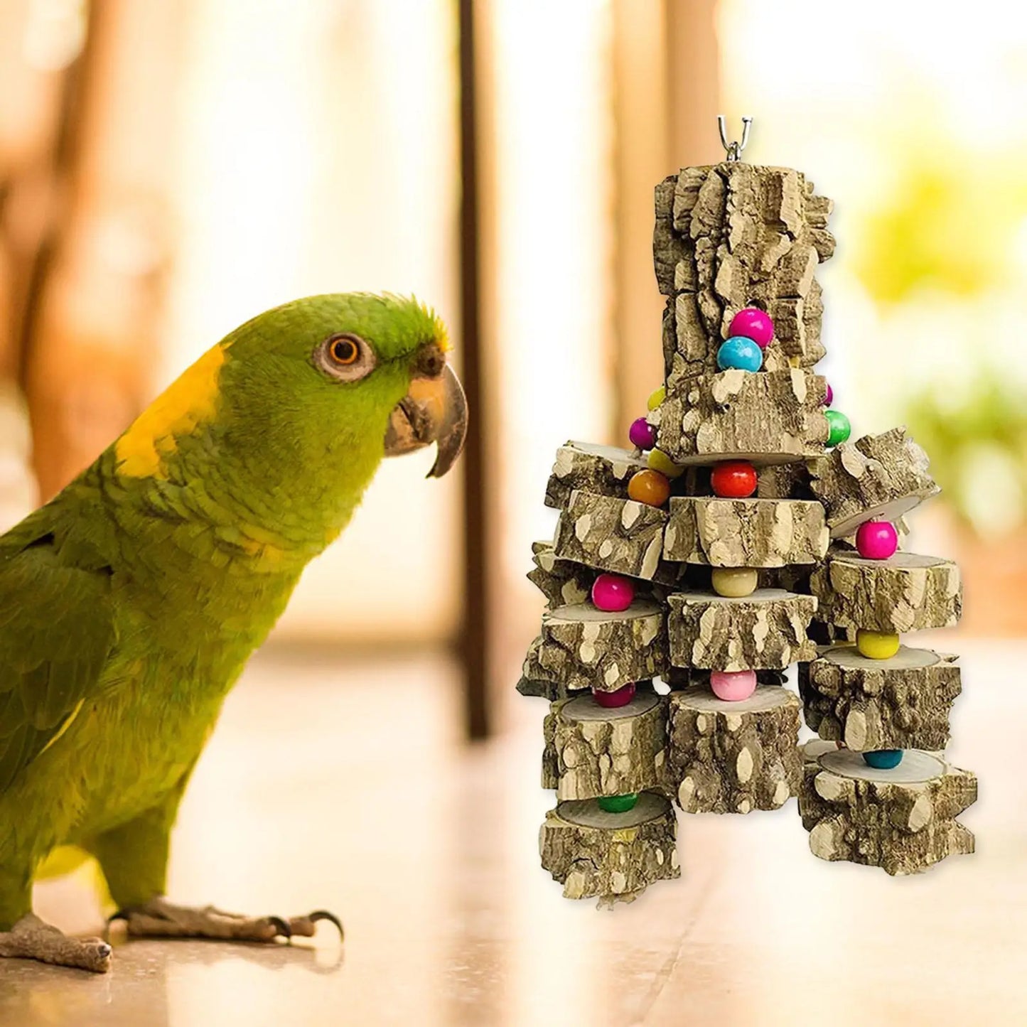 Pet Bird Wooden Climb Cockatiel Parakeet Budgie Parrot Toy