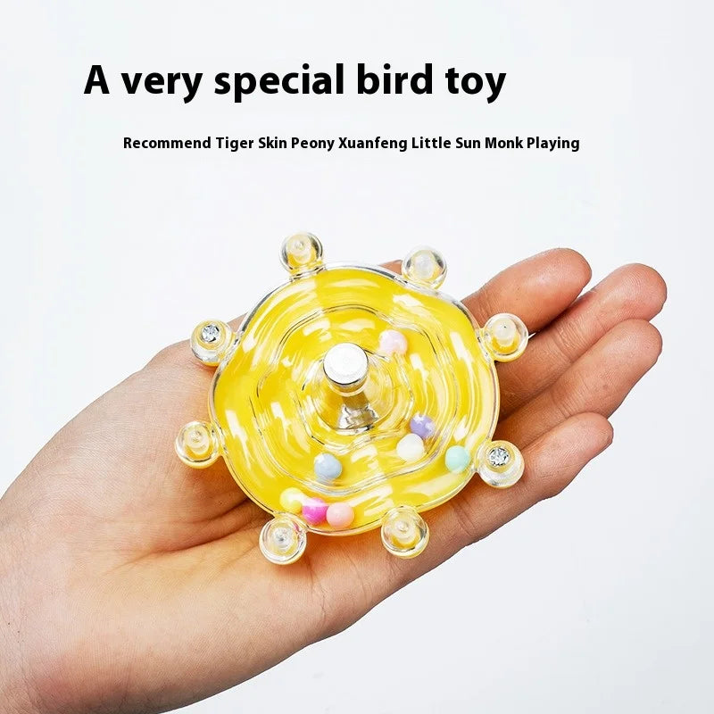 Parrot Biting Toy Spin Fun Educational Flying Disc Wheel Self-Entertainment and Distraction Toy
