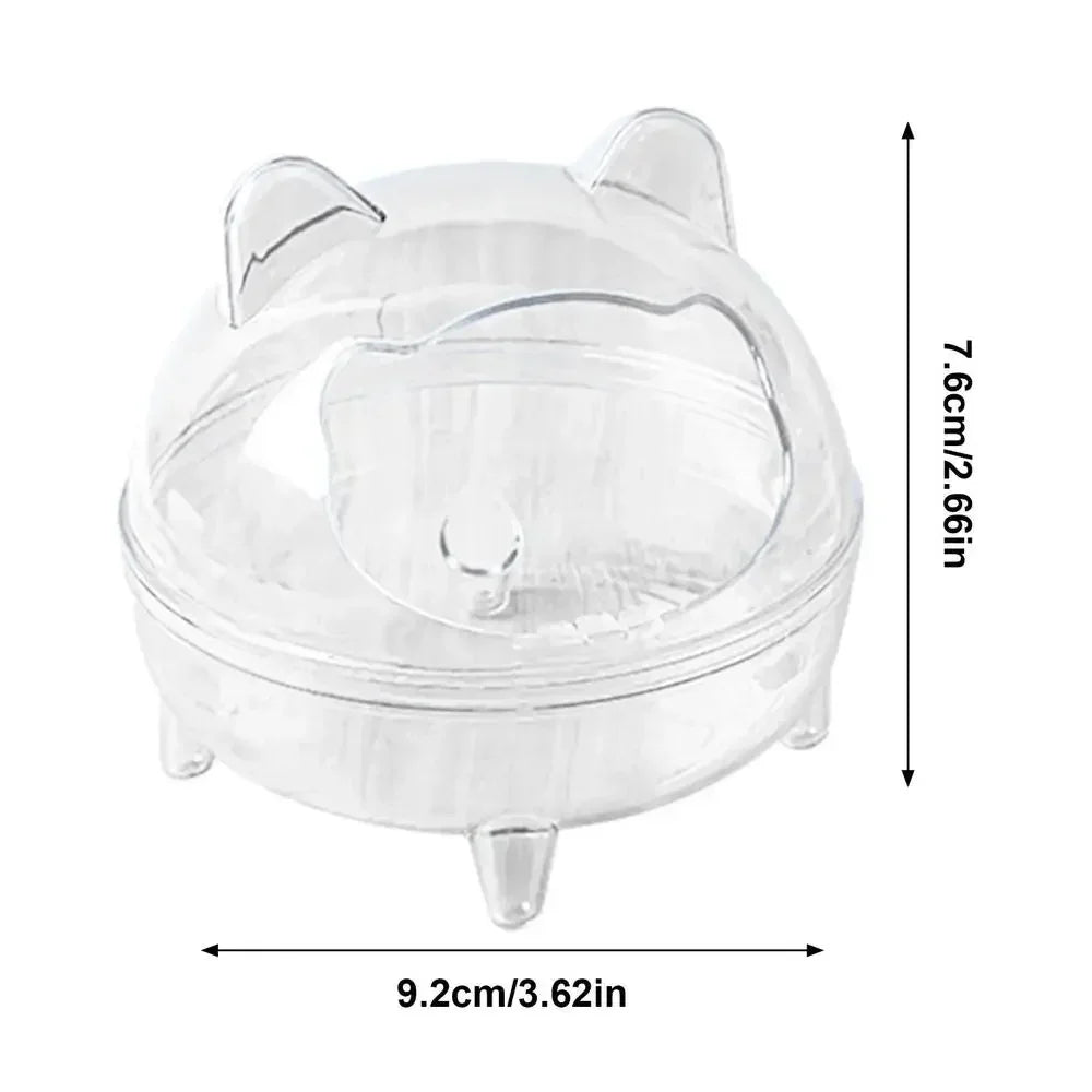 Hamster Toilet Chinchilla Bath House Golden Bear Bathroom Fully Transparent Field Of View Anti-spill for Gerbil Other Small Hams