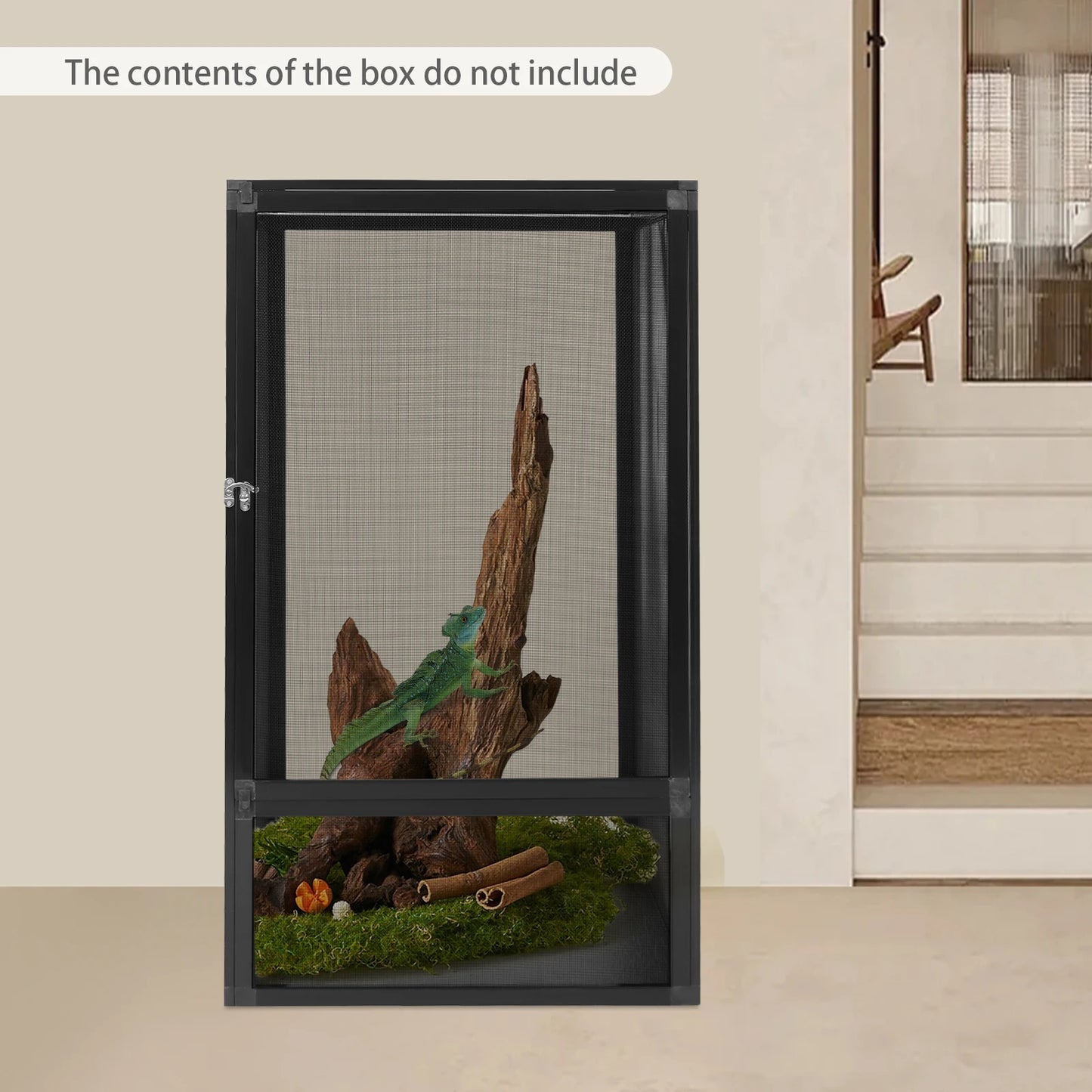 Micro Habitat Terrarium Enclosure Rectangular Reptile Feeding Box Black 20kg