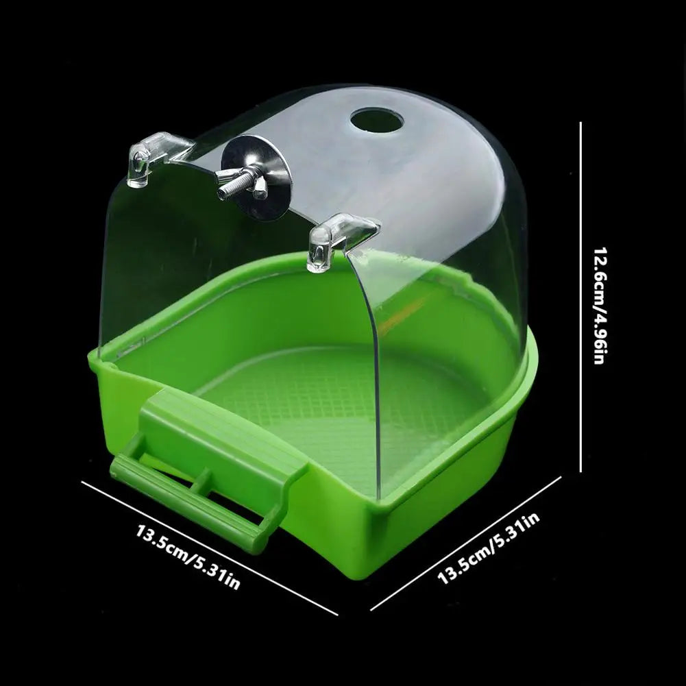 Hanging Bird Bath Cube Parrots Bathtub Bath Shower Box Cage Accessory For Little Bird Canary Budgerigar Cockatiel Lovebird