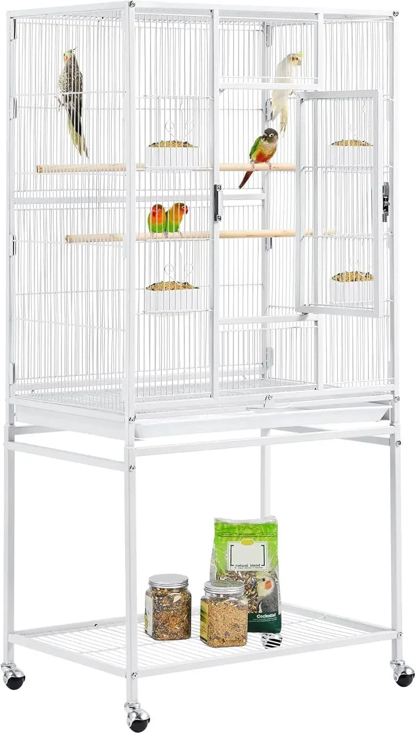 54" Large Flight Bird Cage for Parrots, Macaws, Cockatiels, Sun Parakeets, Lovebirds, Green Cheek Conures Solution