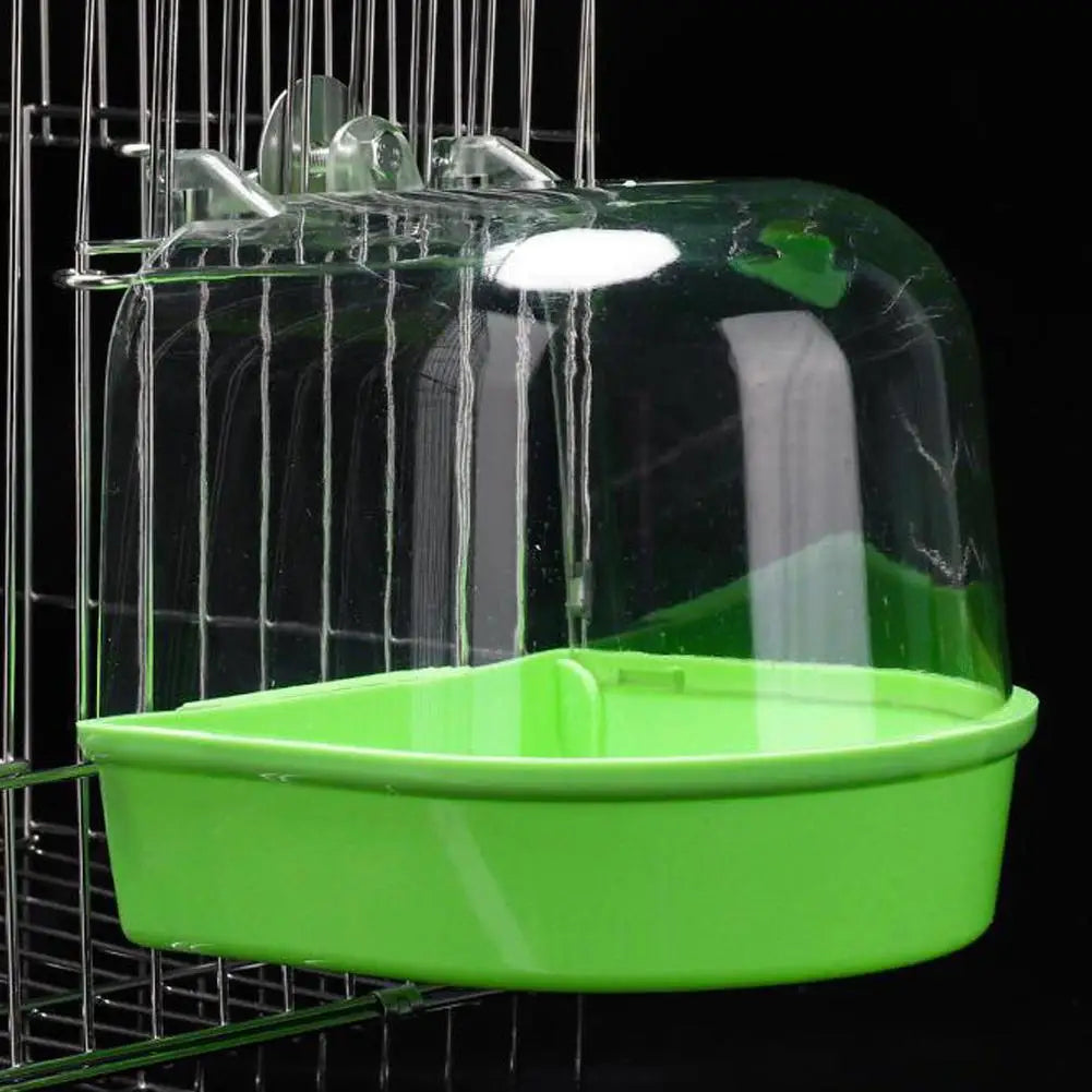 Hanging Bird Bath Cube Parrots Bathtub Bath Shower Box Cage Accessory For Little Bird Canary Budgerigar Cockatiel Lovebird