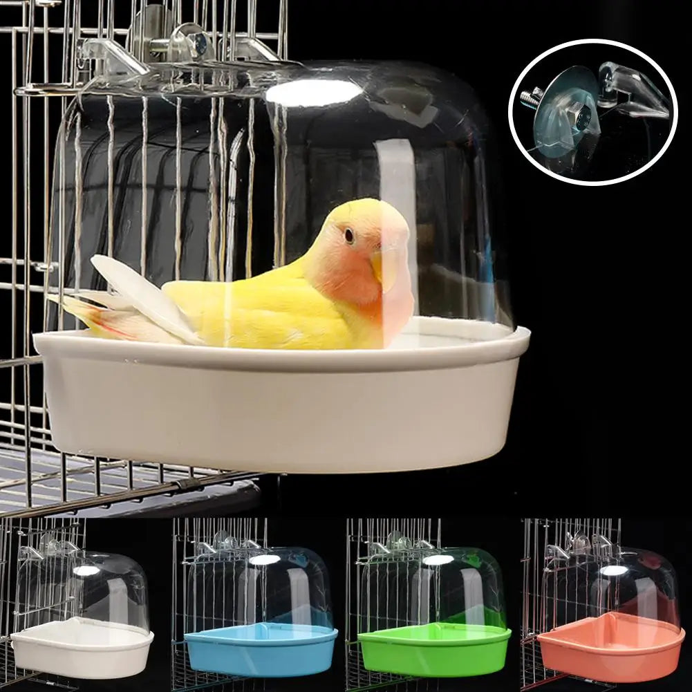 Hanging Bird Bath Cube Parrots Bathtub Bath Shower Box Cage Accessory For Little Bird Canary Budgerigar Cockatiel Lovebird