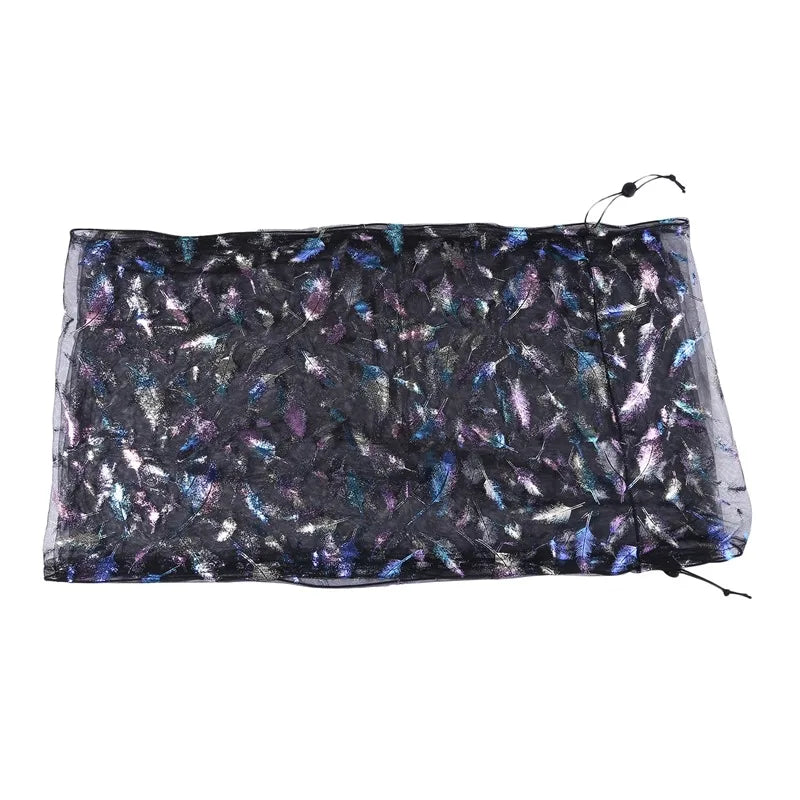 Universal Bird Cage Cover Elastic Mesh Skirt Soft Seed Guard for Birds