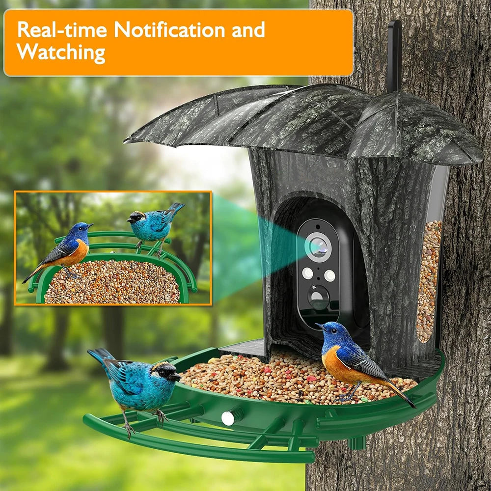 Smart Bird Feeder Camera Outdoor with 1080P HD AI Wildlife Identification