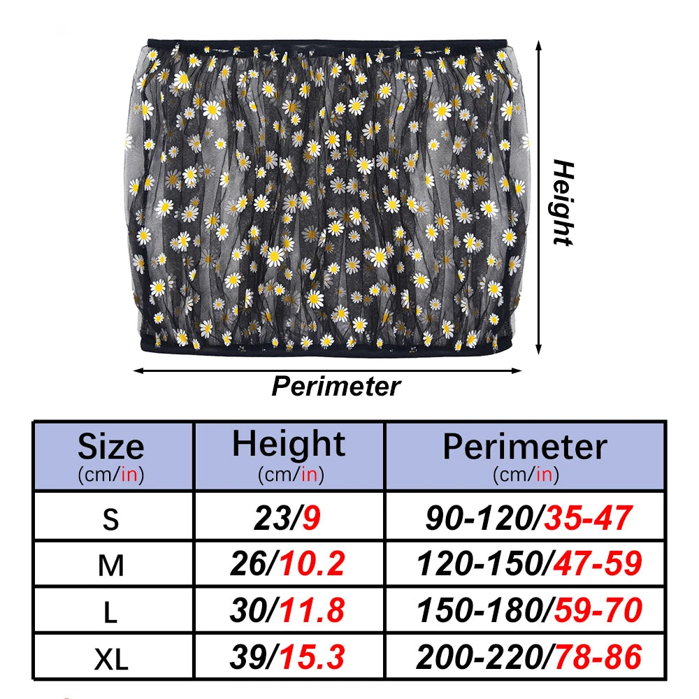 Adjustable Bird Cage Net Cover Soft Skirt Guard for Round and Square Cages