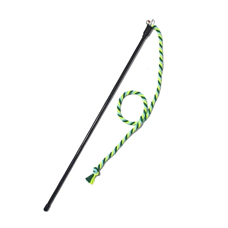 Cat Toy Interactive Teasing Rod with Rope for Cats to Chew and Chase Kitten Teaser Toy Pet Cats Wand Toys Stick Toy