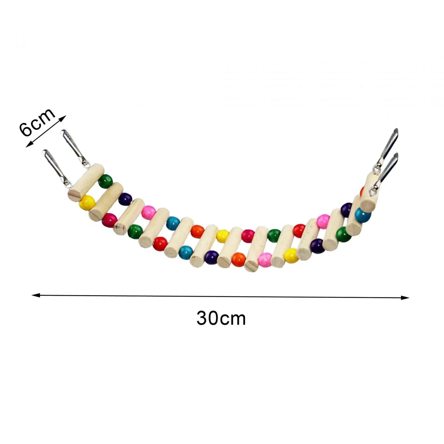 Wooden Bird Ladder Perch Stand Toy for Finches Budgies and Canaries