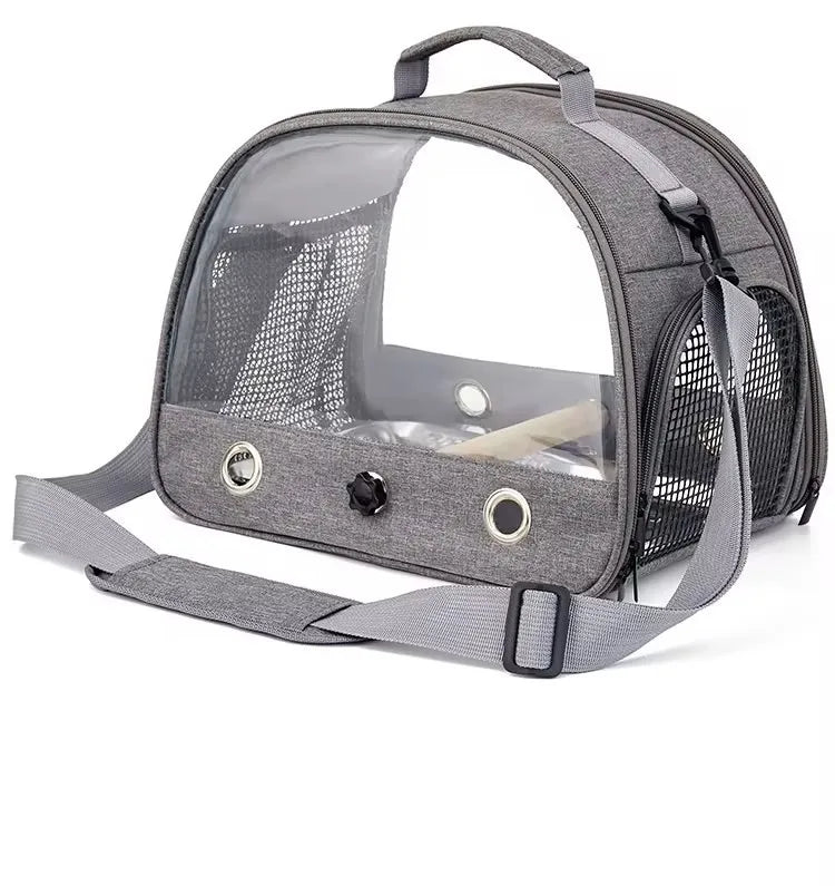 Portable Bird Travel Carrier With Stainless Steel Tray For Small Pets