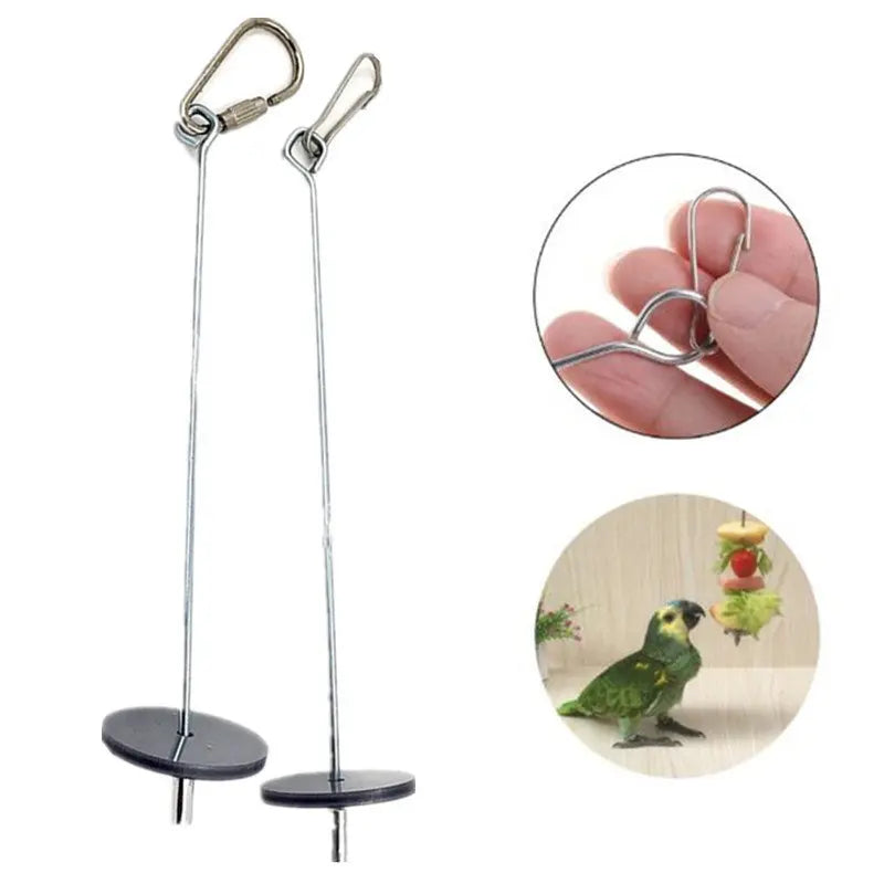 New Bird Toy Skewer Fruit Spear Hanging Holder Pet Parrot Parakeet Small Animal Stainless Steel Parrot Stainless Steel Toy Fork