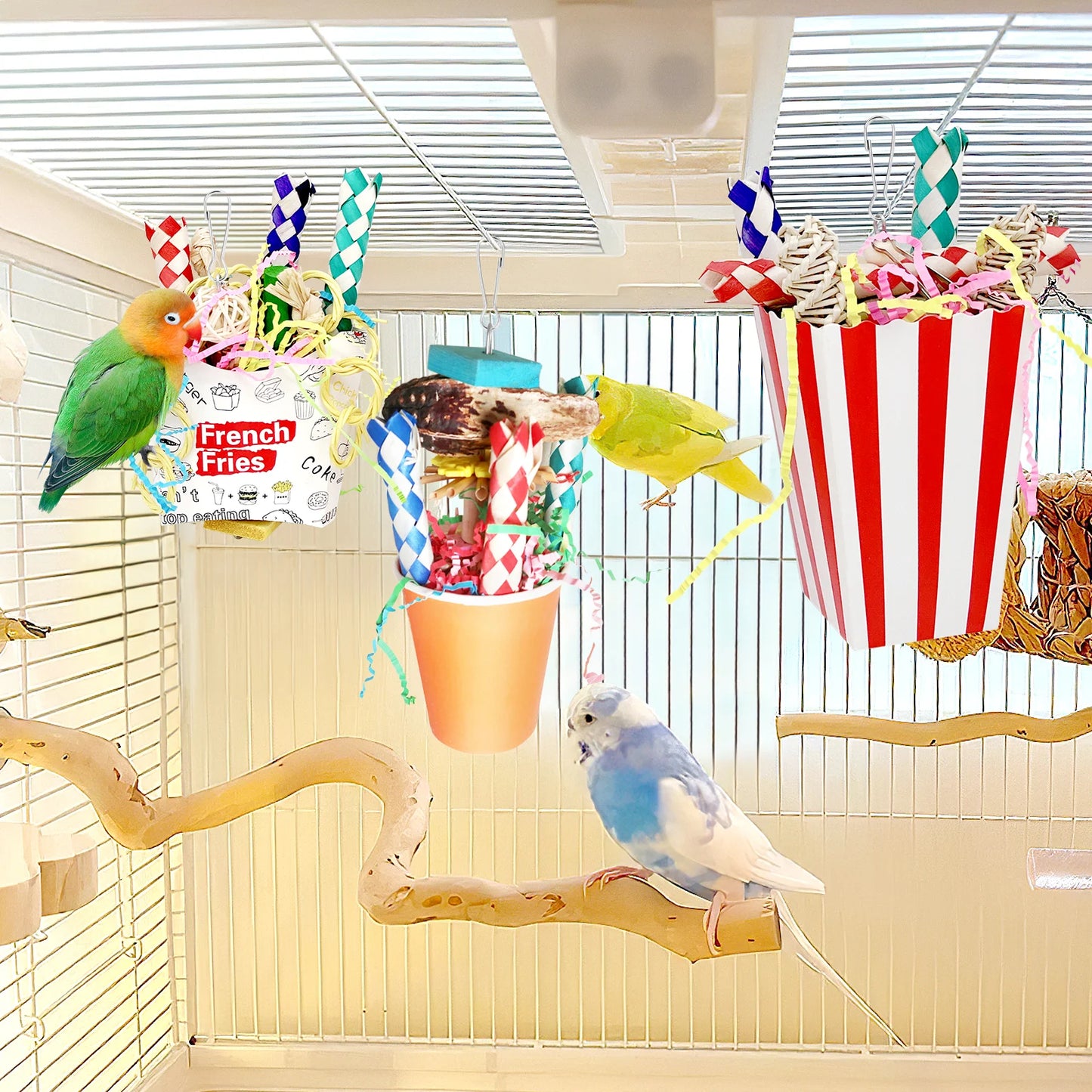 3PCS Bird Shredding Toys for Parrots Chewing and Foraging Fun