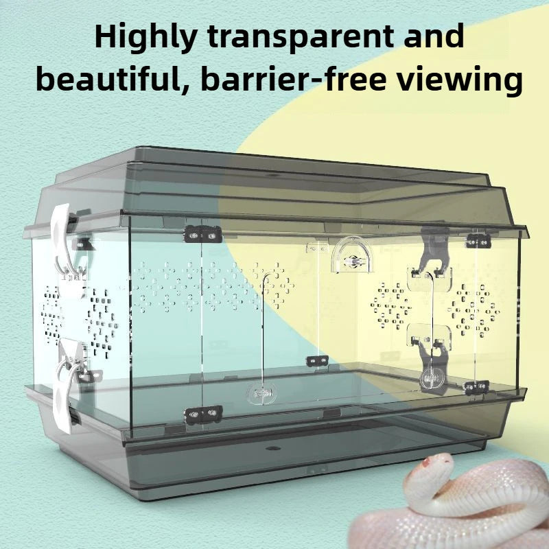 Acrylic Lizard Kennel Transparent Poison Spider Turtle Tank Reptile Breeding Cage Snakes Terrarium Lizard Growbox Pet Products