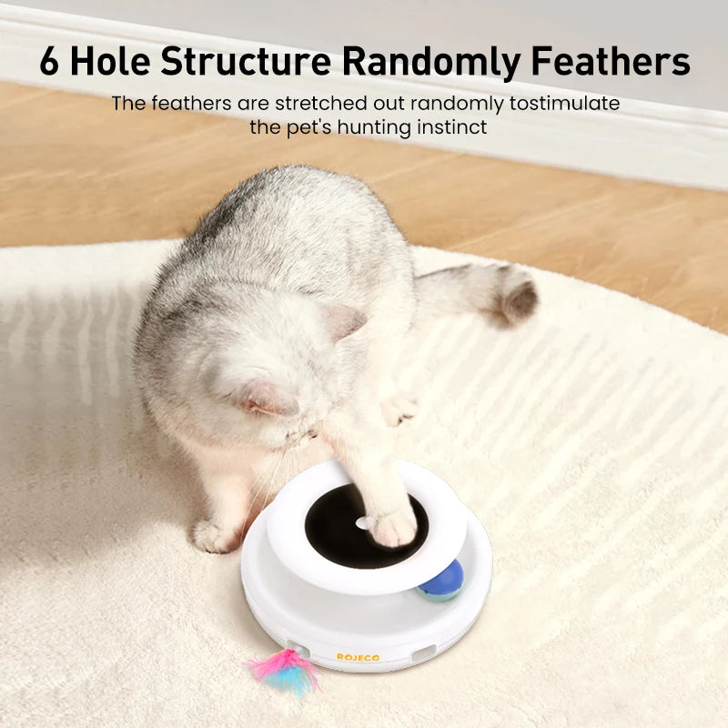 Rojeco 2 In 1 Smart Feather Ball Toy For Cats Dogs Set