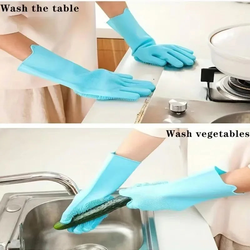 Pet Bathing Glove 2Pack Silicone Scrubber Mitt For Dogs And Cats Deshedding