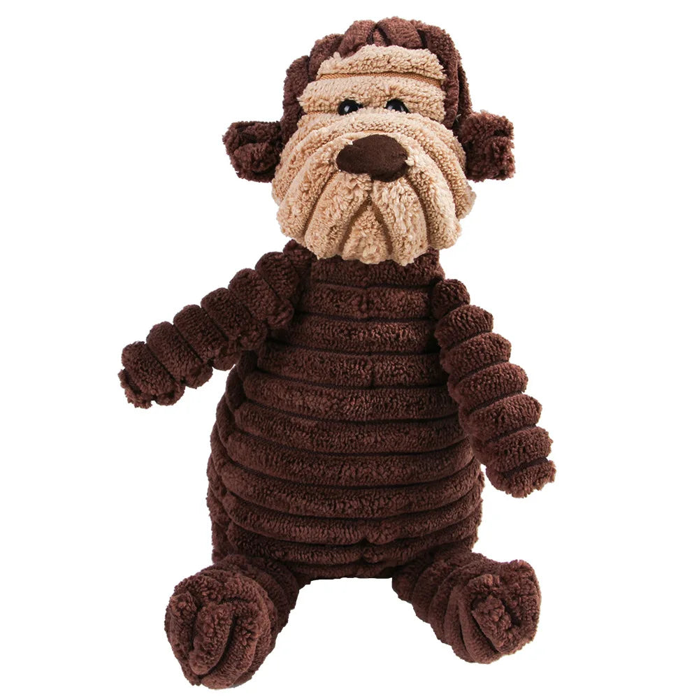 Corduroy Monkey Molar Toy for Large Dogs Voice Plush