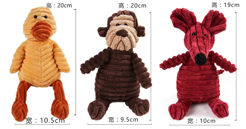 Corduroy Monkey Molar Toy for Large Dogs Voice Plush