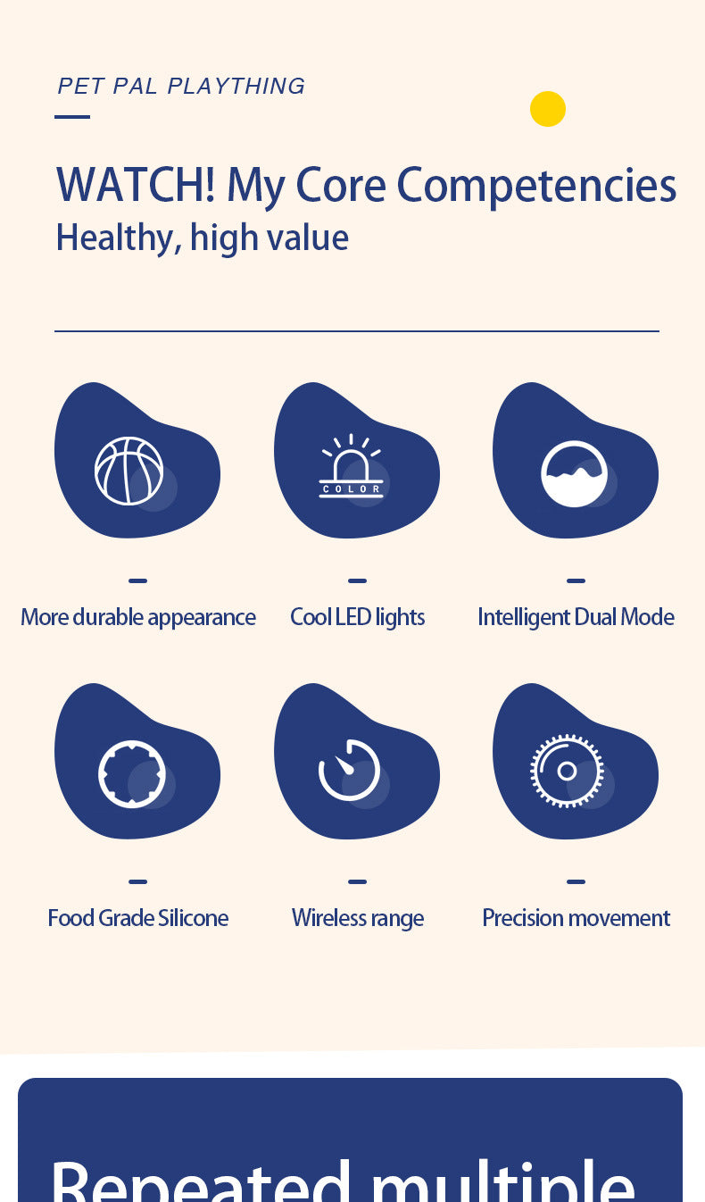 Dog Interactive Electric Rolling Ball Toy With Gravity Bouncing Action