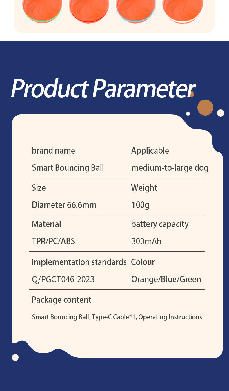 Dog Interactive Electric Rolling Ball Toy With Gravity Bouncing Action