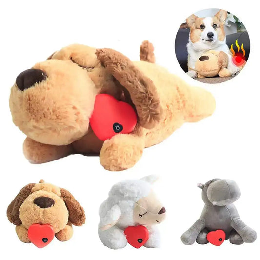 Calming Dog Plush Toy With Real Heartbeat Simulator For Anxiety Sleep Relief