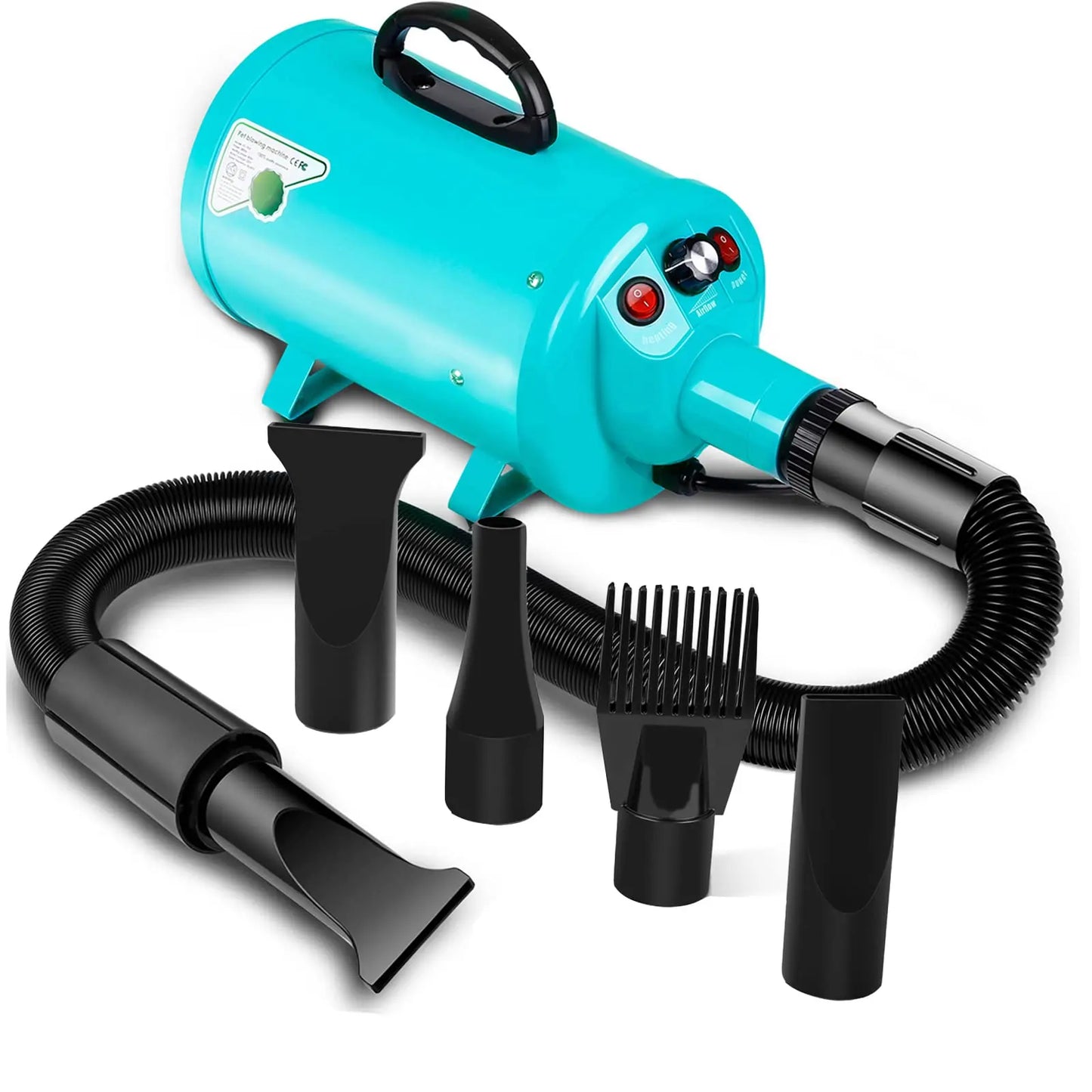 Dog Hair Dryer For Large Dogs Pet Grooming Blower With Heat And Adjustable Speed