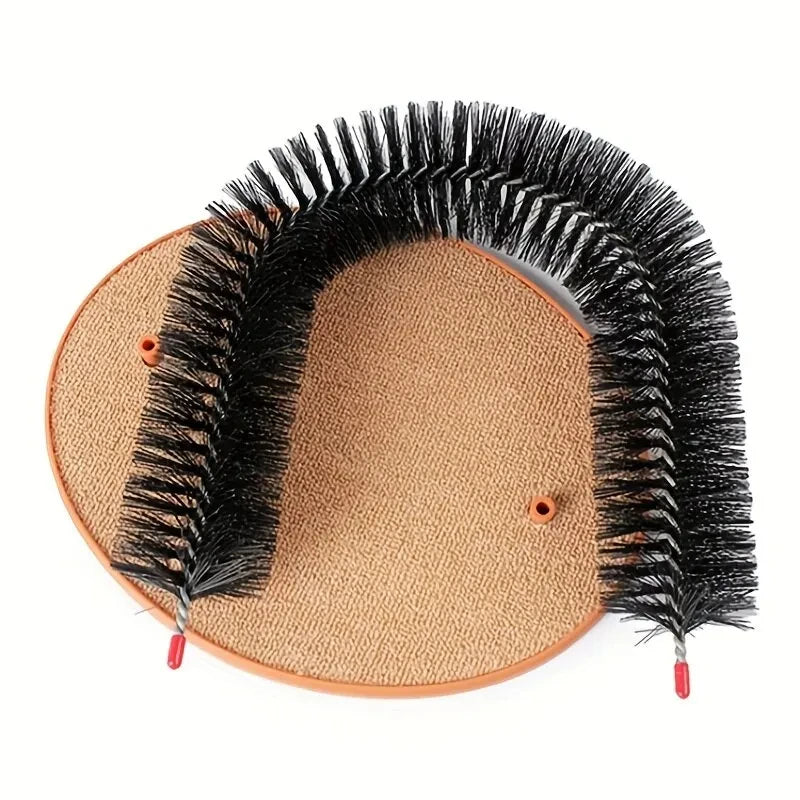 Cat Arch Self Grooming Massage Toy With Rubbing Brush And Scratching Pad