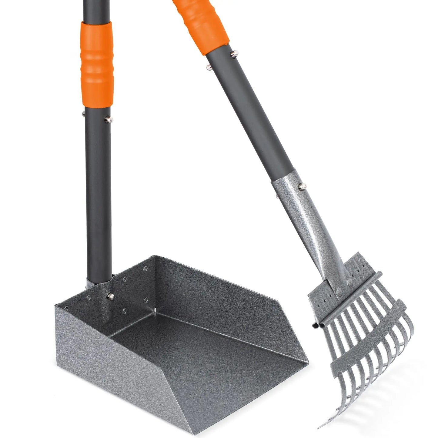 Dog Pooper Scooper Set with Adjustable Stainless Handles for Easy Waste Cleanup