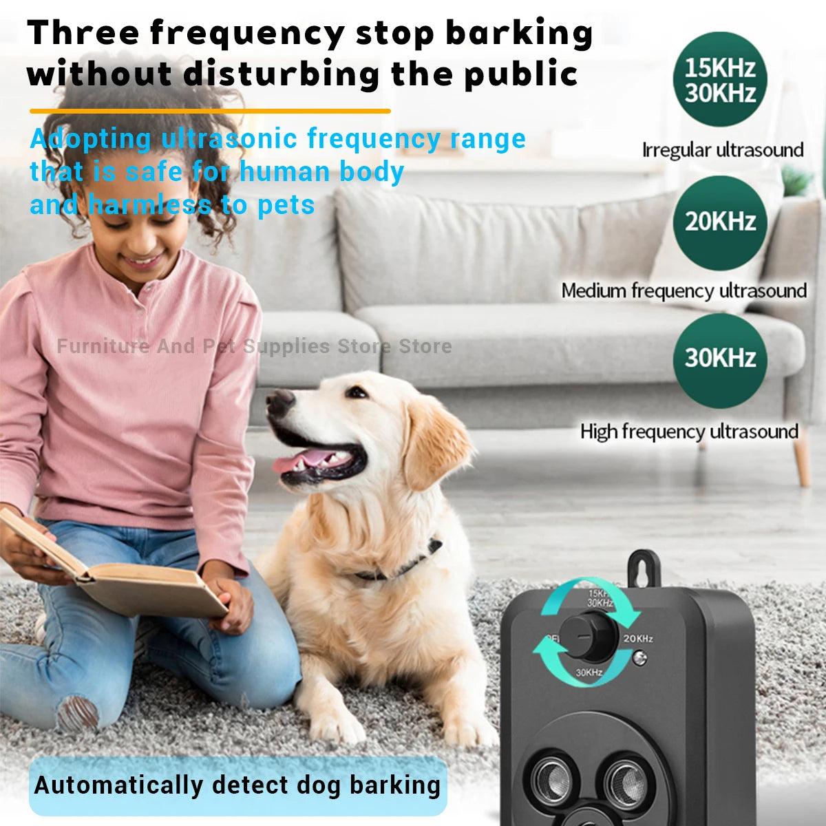 Ultrasonic Anti Barking Device With 3 Modes Auto Stop Barking For Dogs