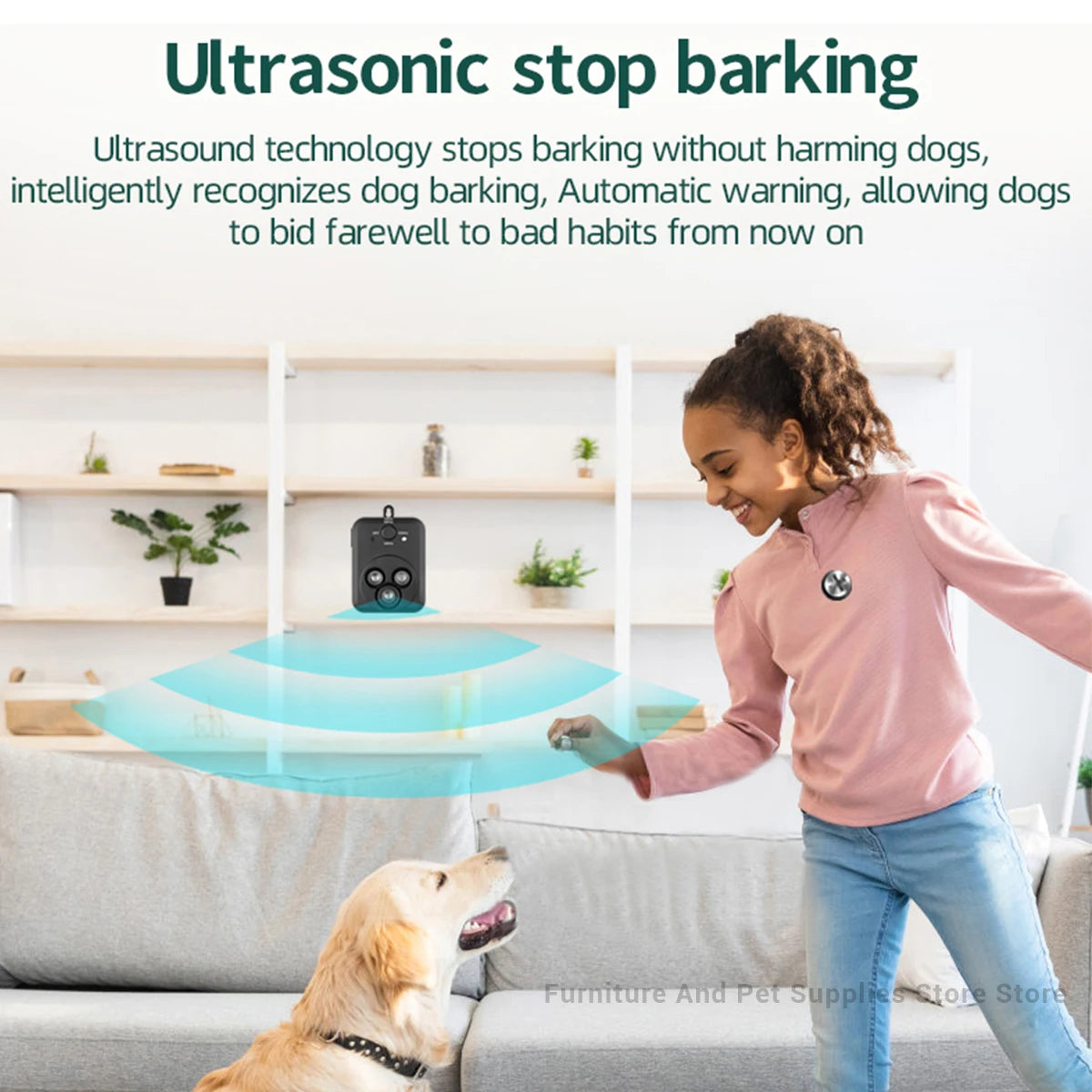 Ultrasonic Anti Barking Device With 3 Modes Auto Stop Barking For Dogs