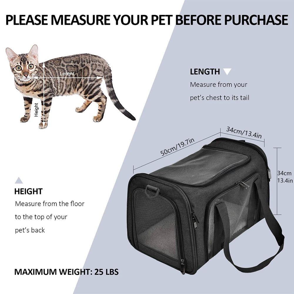 Airline Approved Soft Sided Dog Carrier Backpack For Small Dogs And Cats
