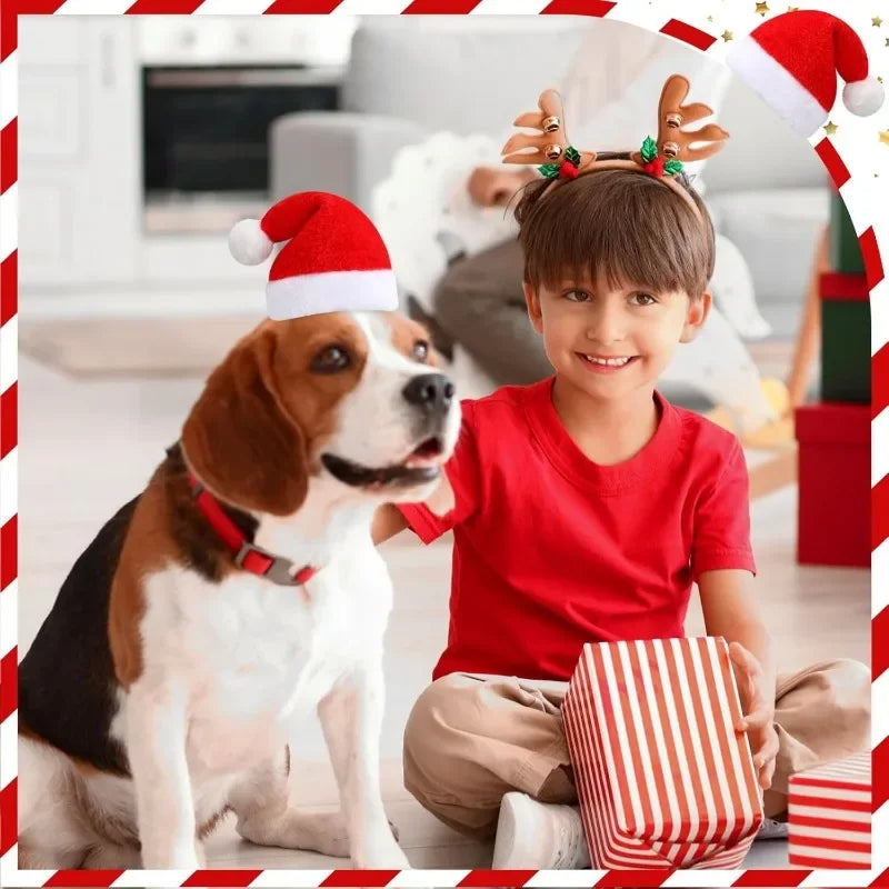 Frienda Plush Santa Hat For Dogs And Cats Christmas Party Costume