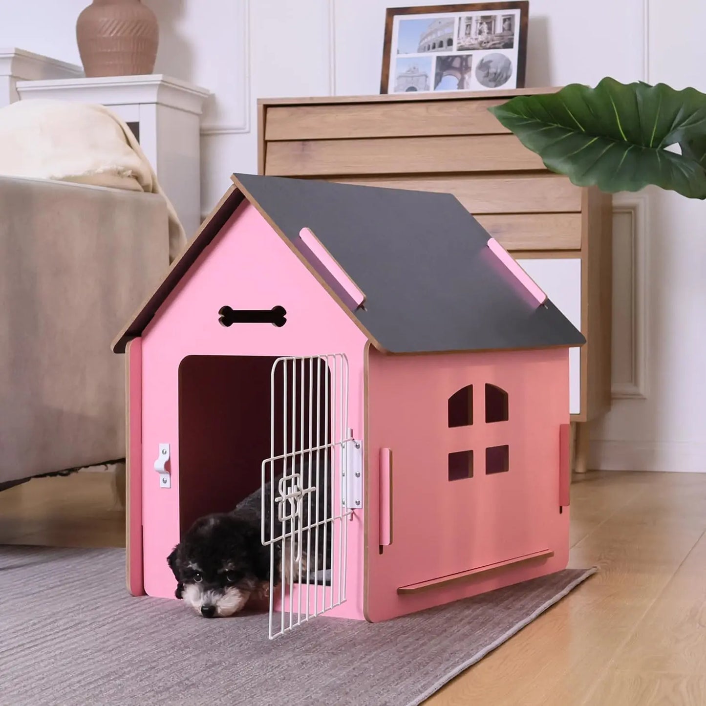 Cozy Wooden Indoor Dog House For Small Dogs And Cats