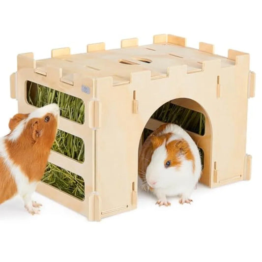 Gea Pig Wooden Hay Feeder For Rabbits Chinchillas Hamsters And Small Animals