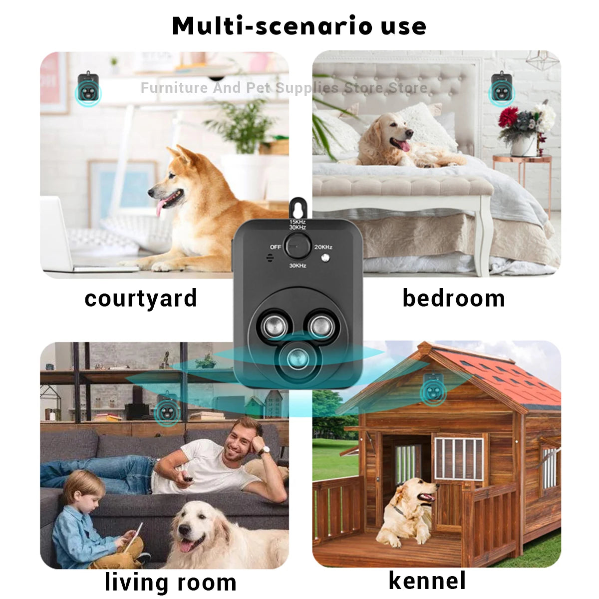 Ultrasonic Anti Barking Device With 3 Modes Auto Stop Barking For Dogs