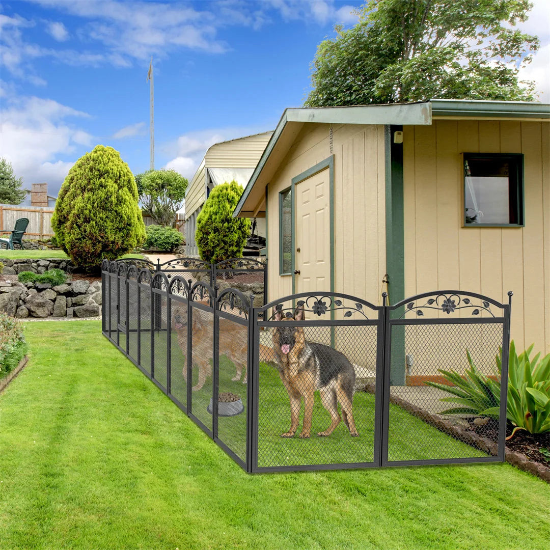 Heavy Duty 8 Panel Dog Playpen Outdoor Indoor Metal Fence With Waterproof Pad