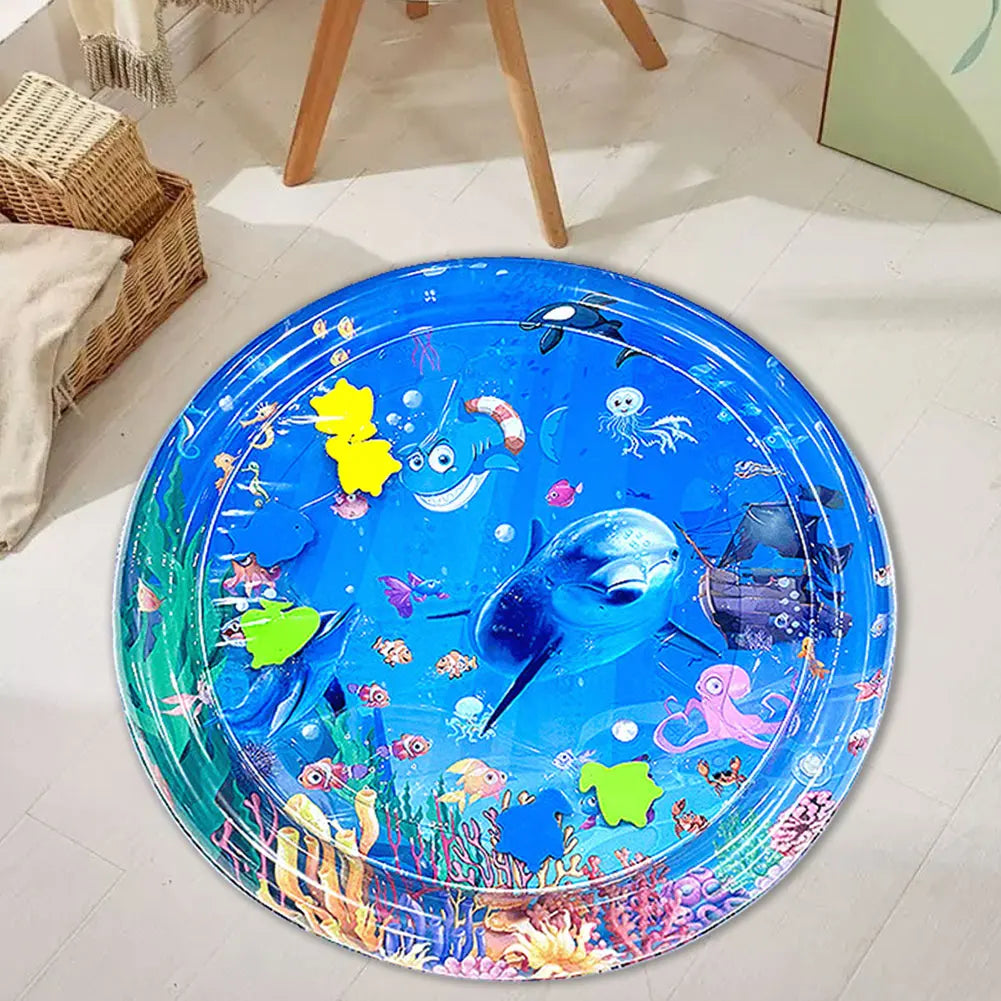 Water Sensory Play Mat With Fish For Bored Indoor Cats And Tummy Time