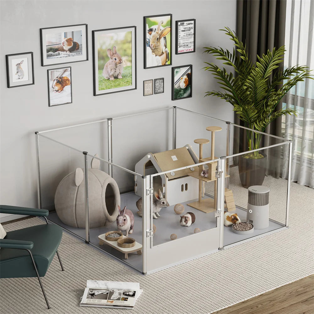 Extra Large Acrylic Dog Playpen Enclosure With Waterproof Pad For Pets