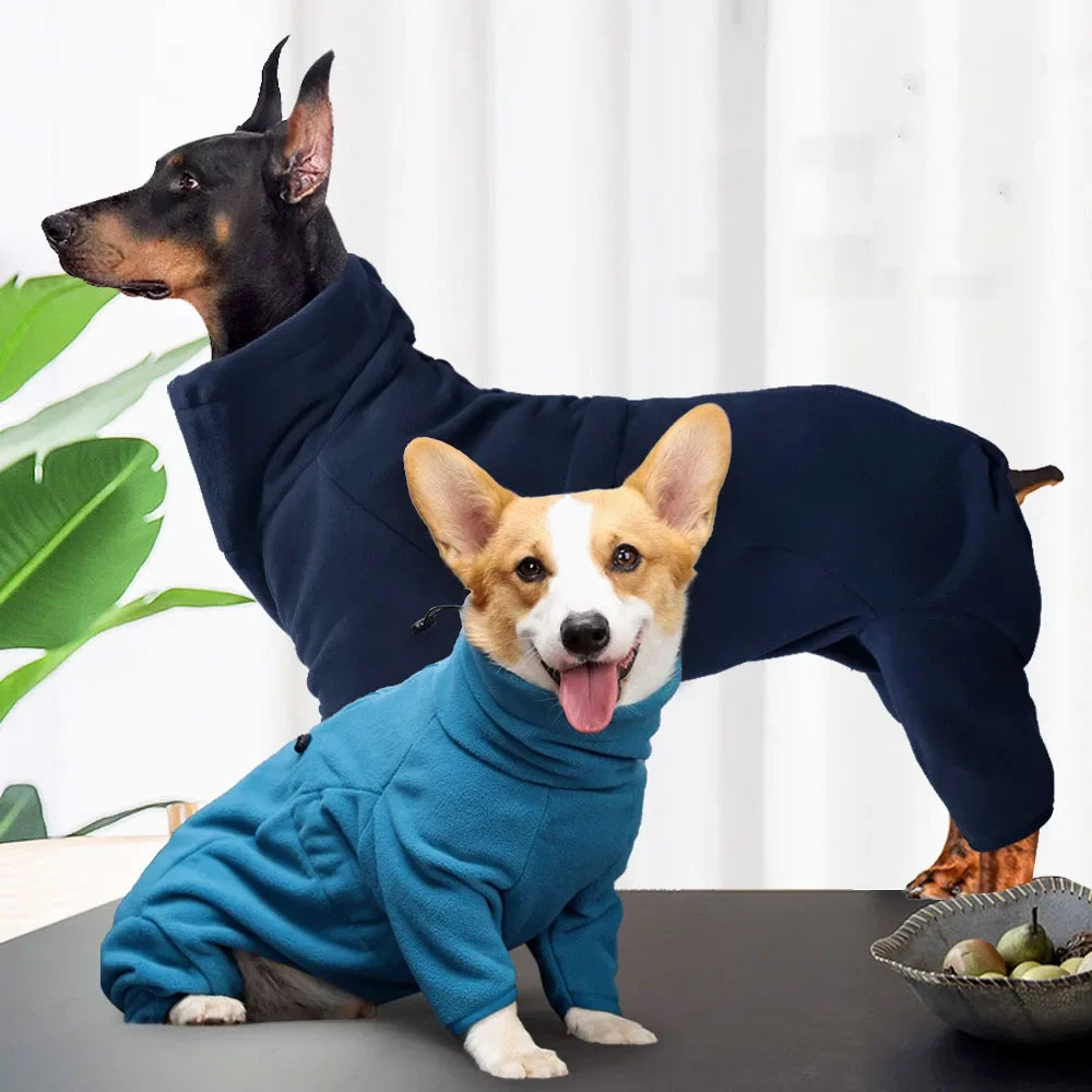 Soft Fleece Dog Pajamas Pullover Warm Winter Coat for Small to Large Dogs
